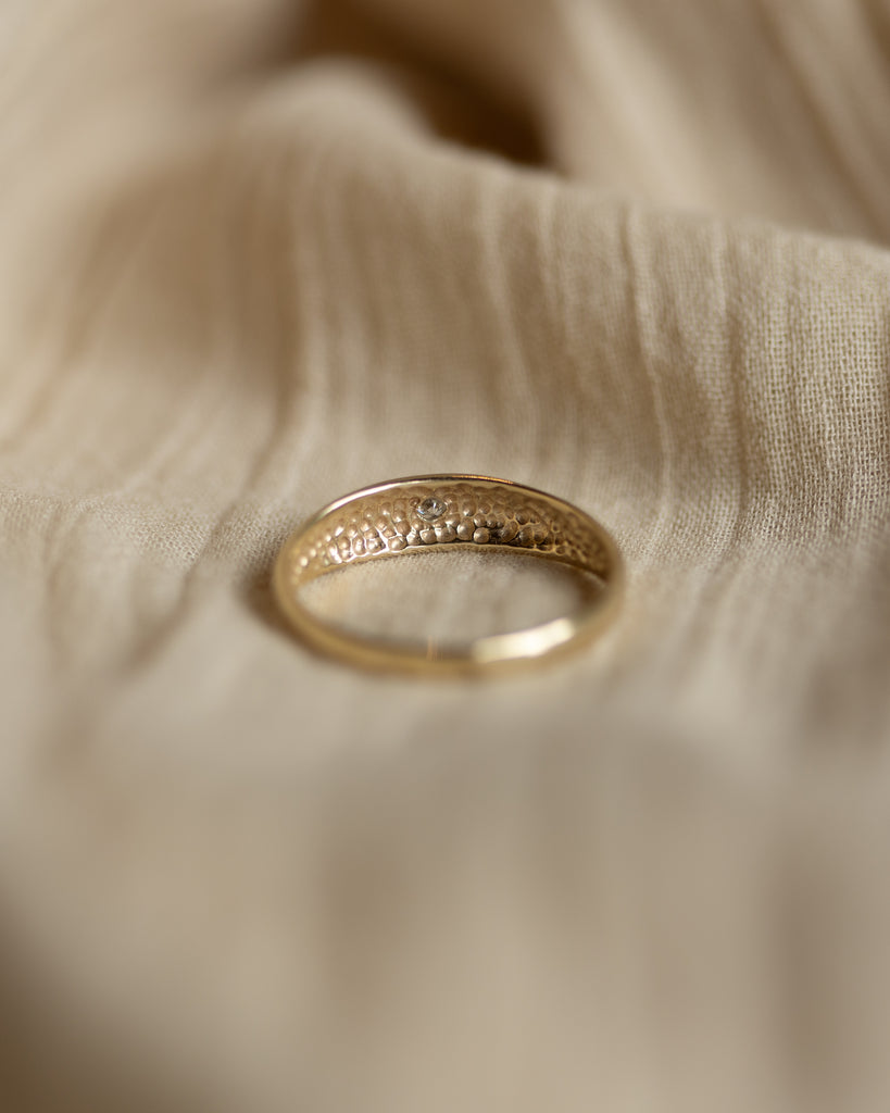 Simone 1990 Vintage 9ct Gold Star Set Diamond Ring