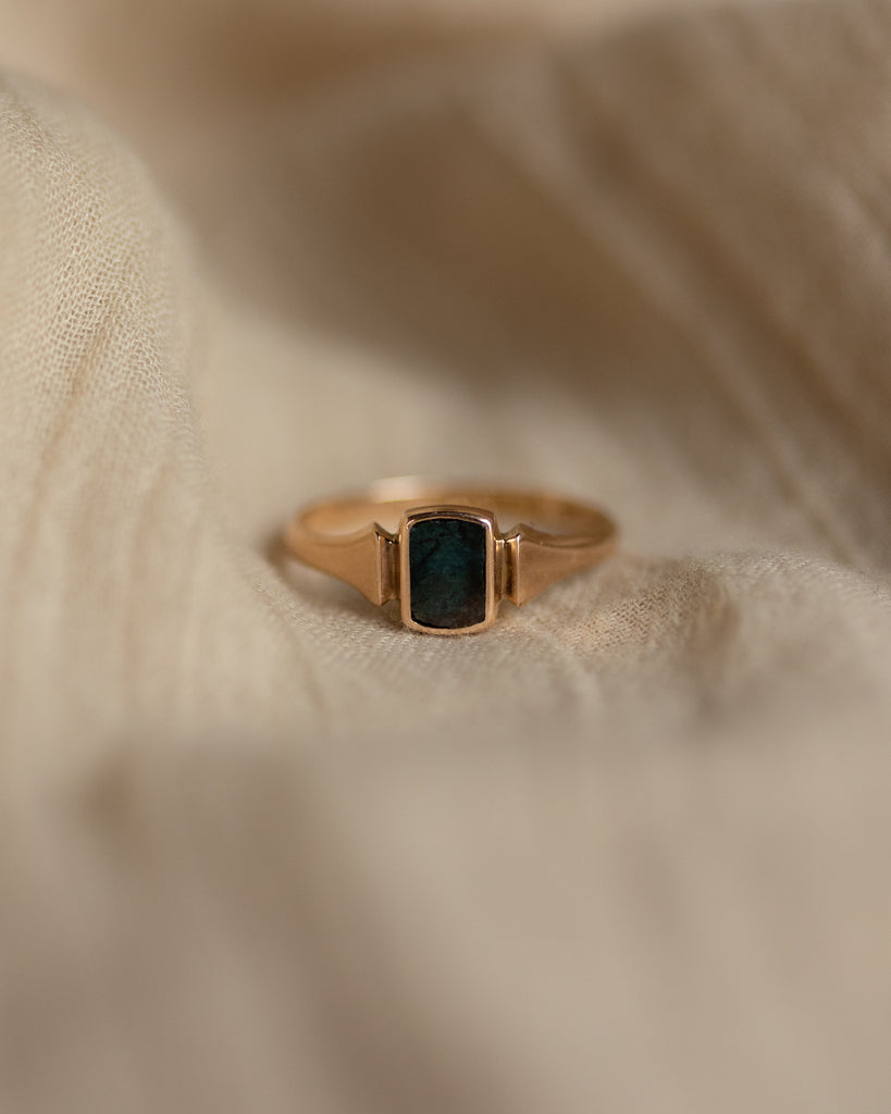 Rafaela 1922 Antique 9ct Gold Bloodstone Single Stone Ring
