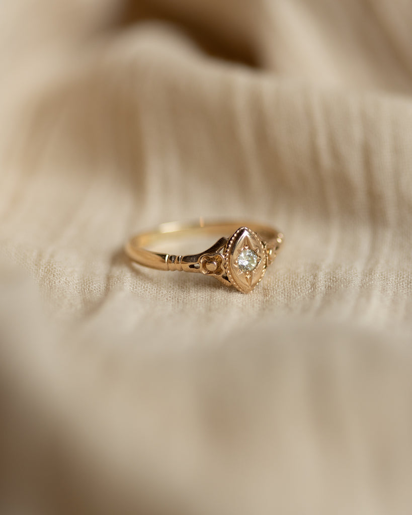 Serena 1984 Vintage 9ct Gold Single Stone Diamond Ring