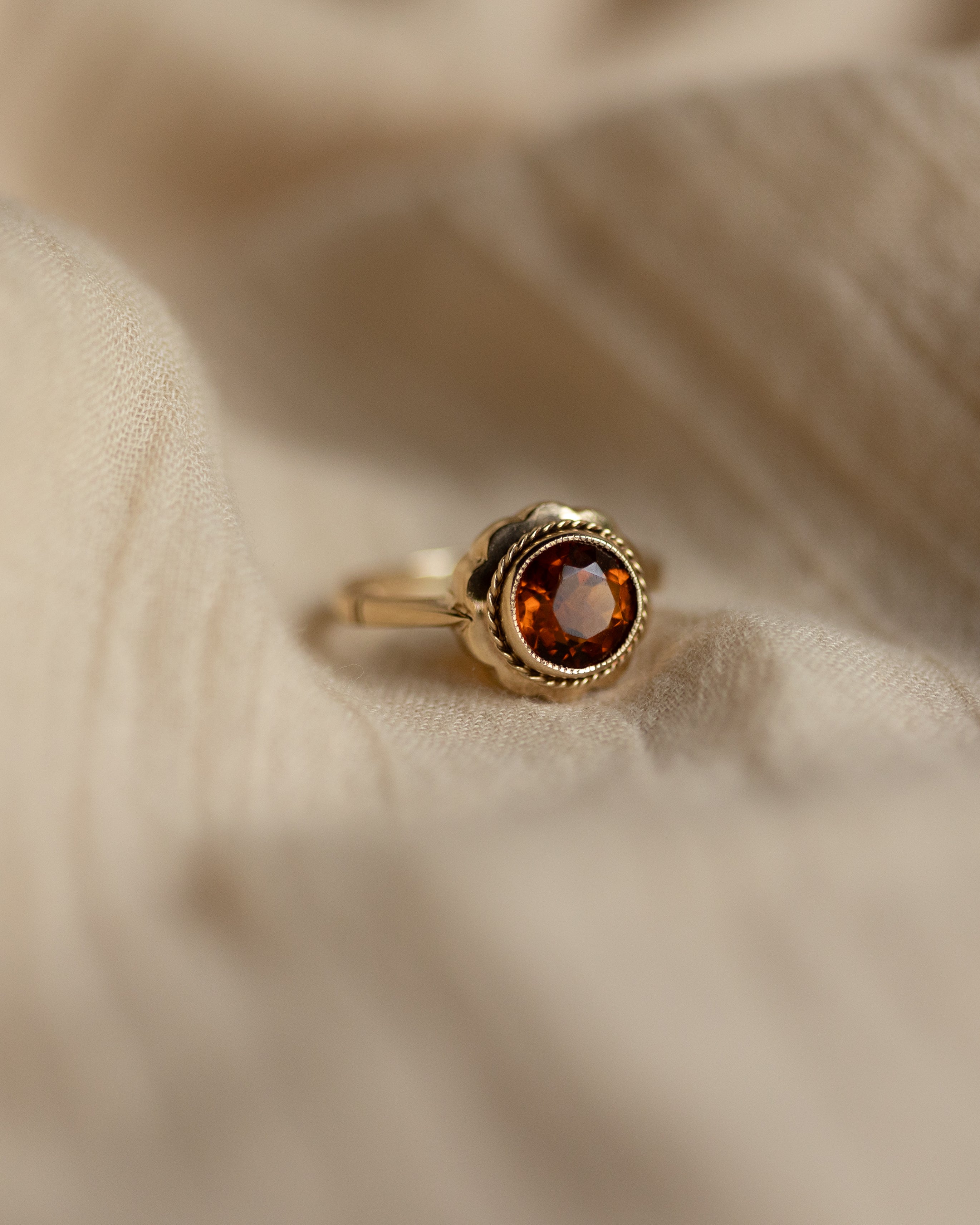 Marinette 1967 Vintage 9ct Gold Citrine Single Stone Ring