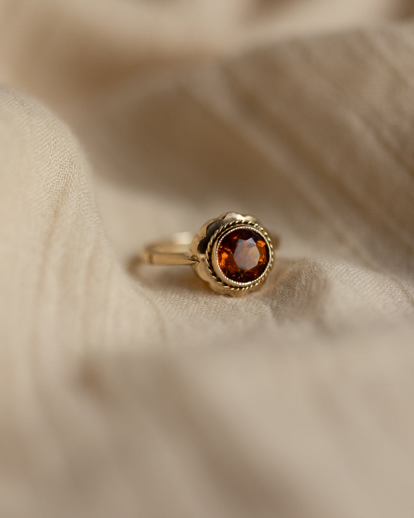 Marinette 1967 Vintage 9ct Gold Citrine Single Stone Ring