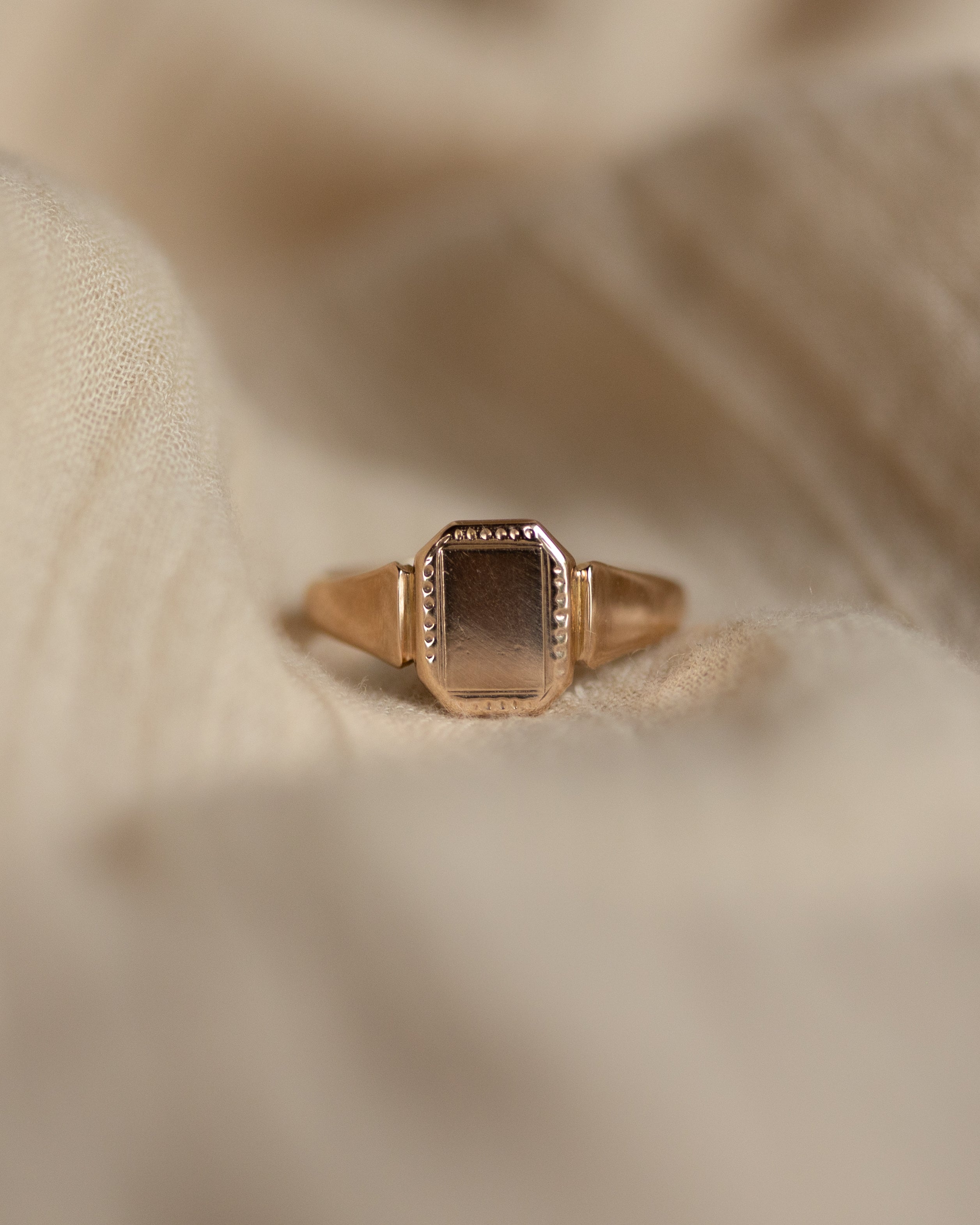 Delphine 1944 Vintage 9ct Gold Octagonal Signet Ring