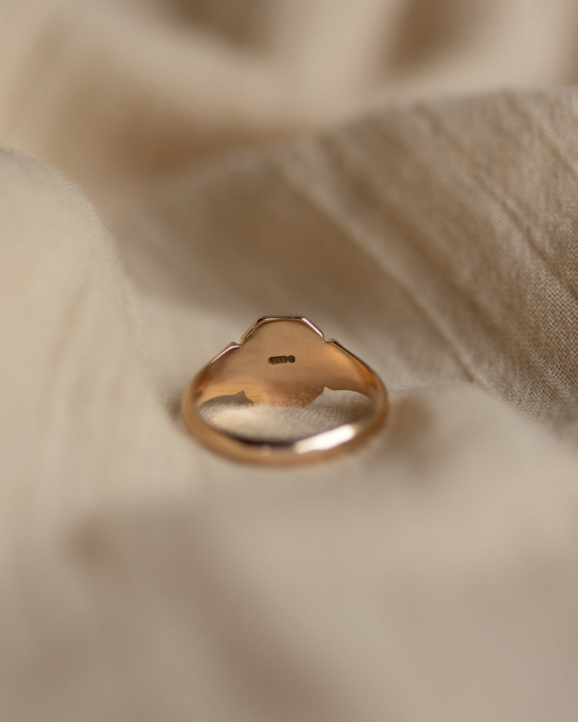 Delphine 1944 Vintage 9ct Gold Octagonal Signet Ring