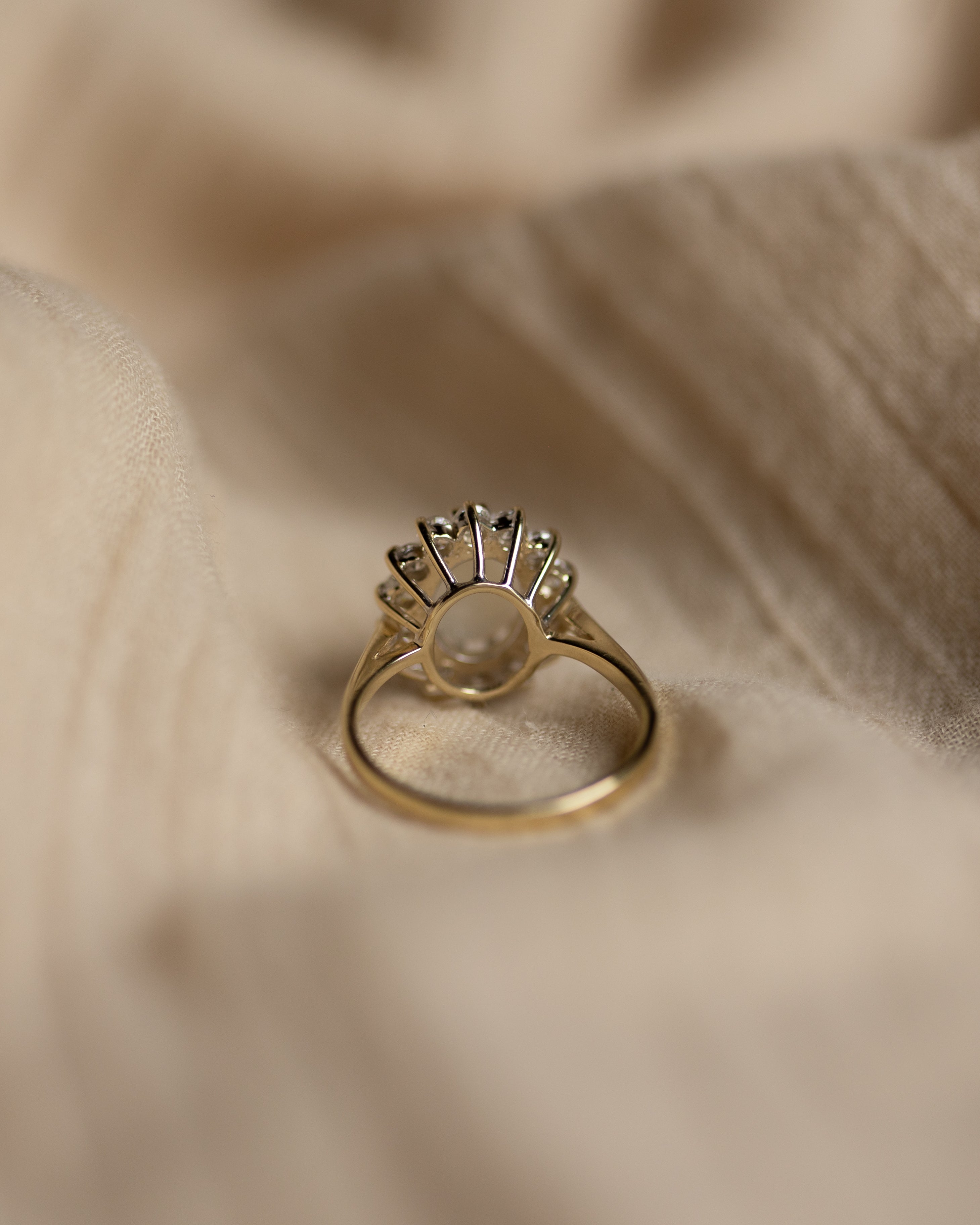 Maud Vintage 9ct Gold Opal & Diamond Cluster Ring