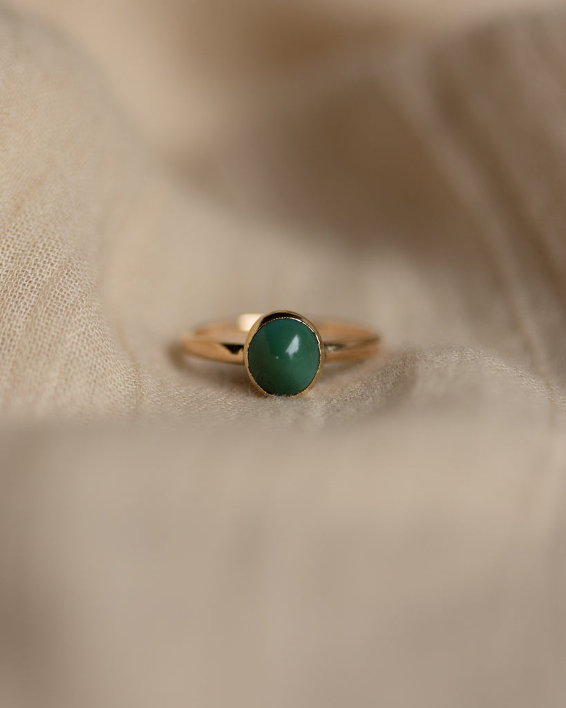 Dorothea Antique 9ct Gold Single Stone Turquoise Ring