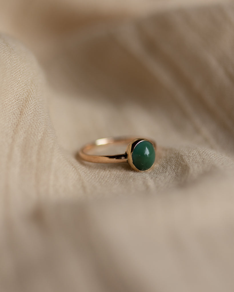Dorothea Antique 9ct Gold Single Stone Turquoise Ring