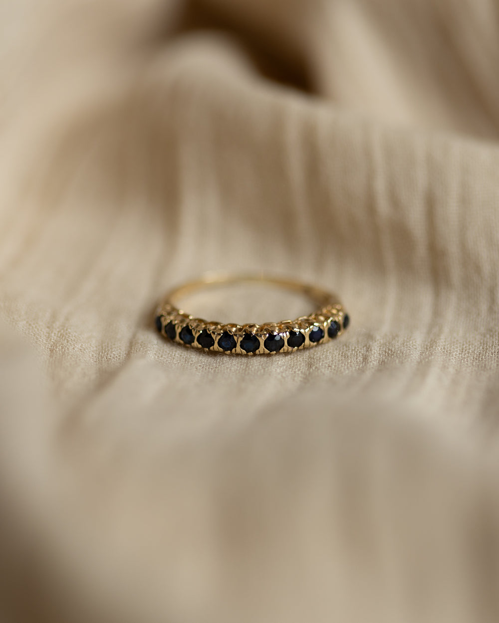 Anna 1984 Vintage 9ct Gold Sapphire Half Eternity Ring