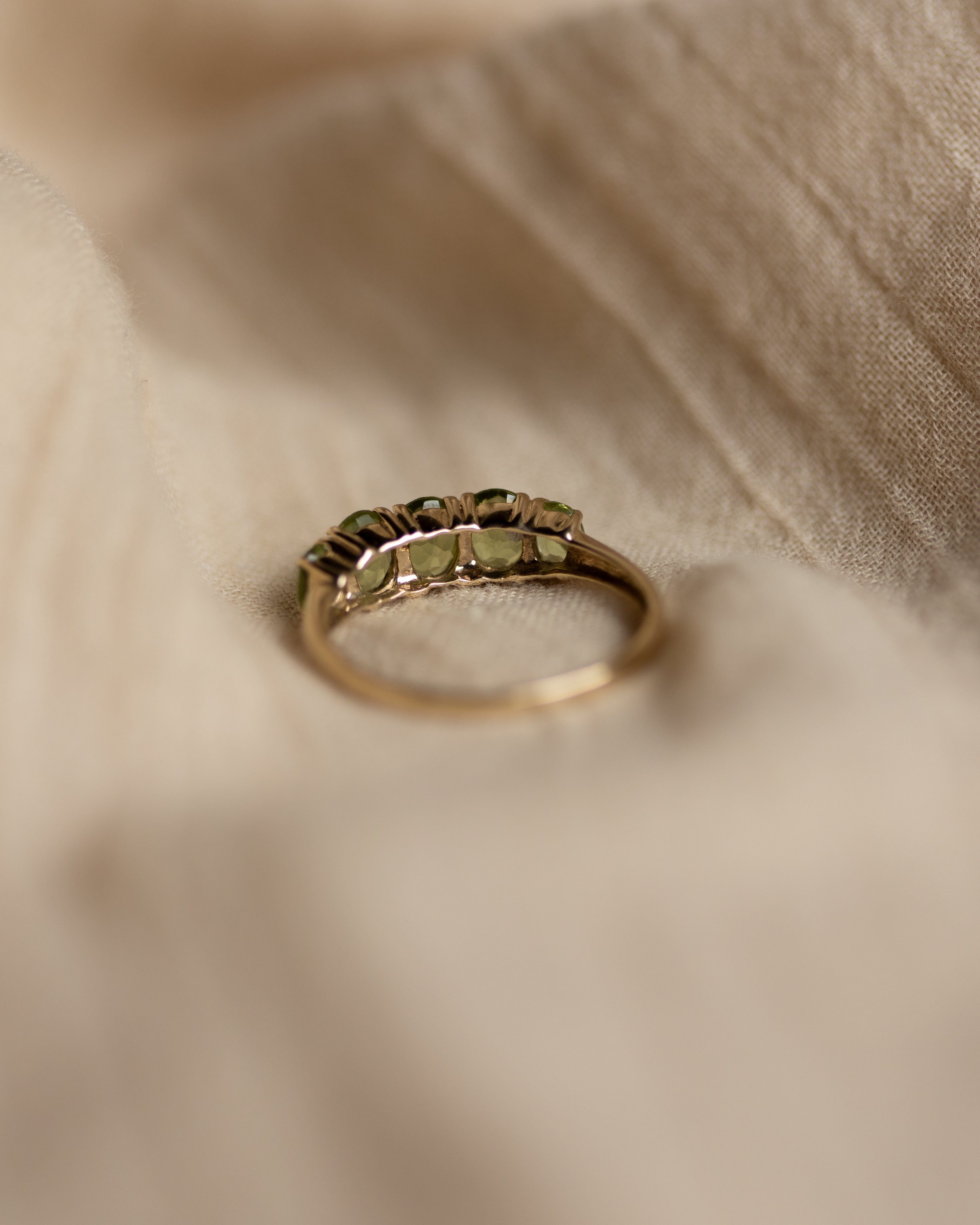 Belinda Vintage 9ct Gold Five Stone Peridot Ring