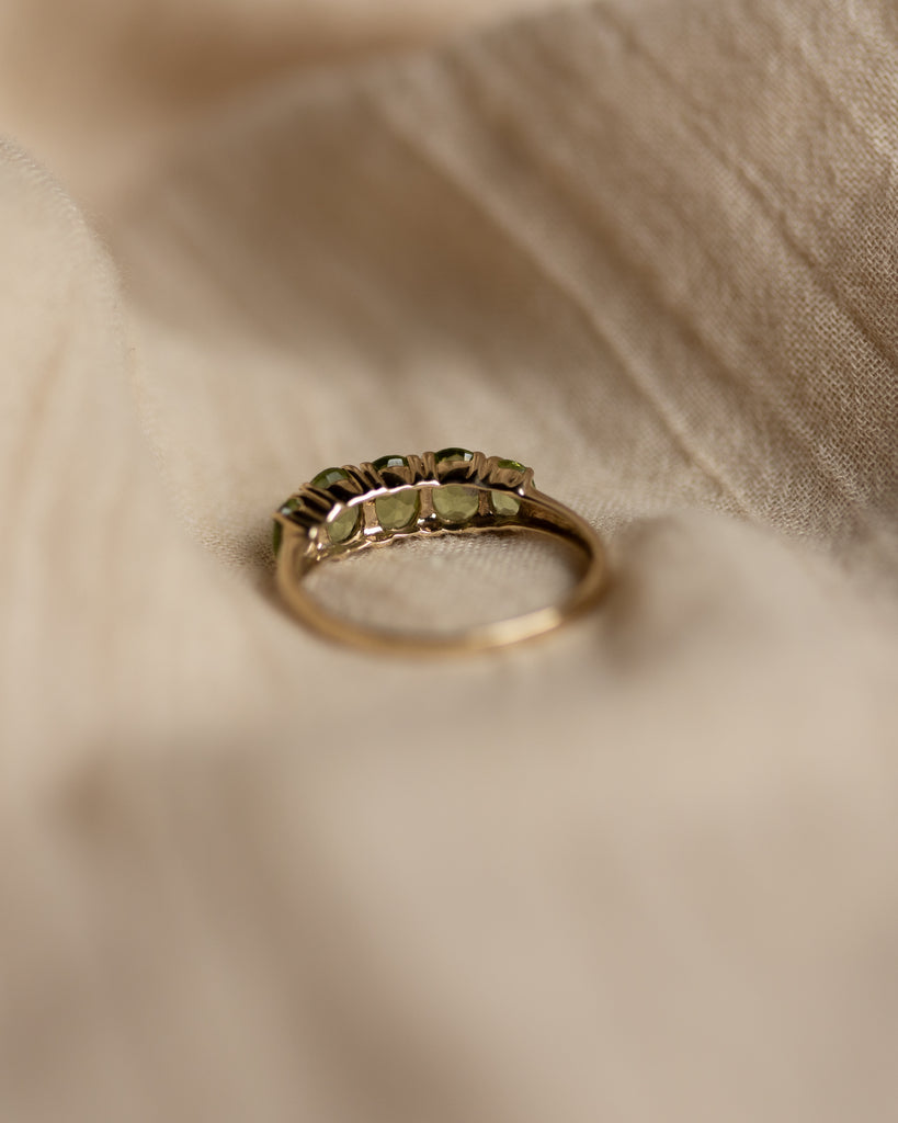 Belinda Vintage 9ct Gold Five Stone Peridot Ring
