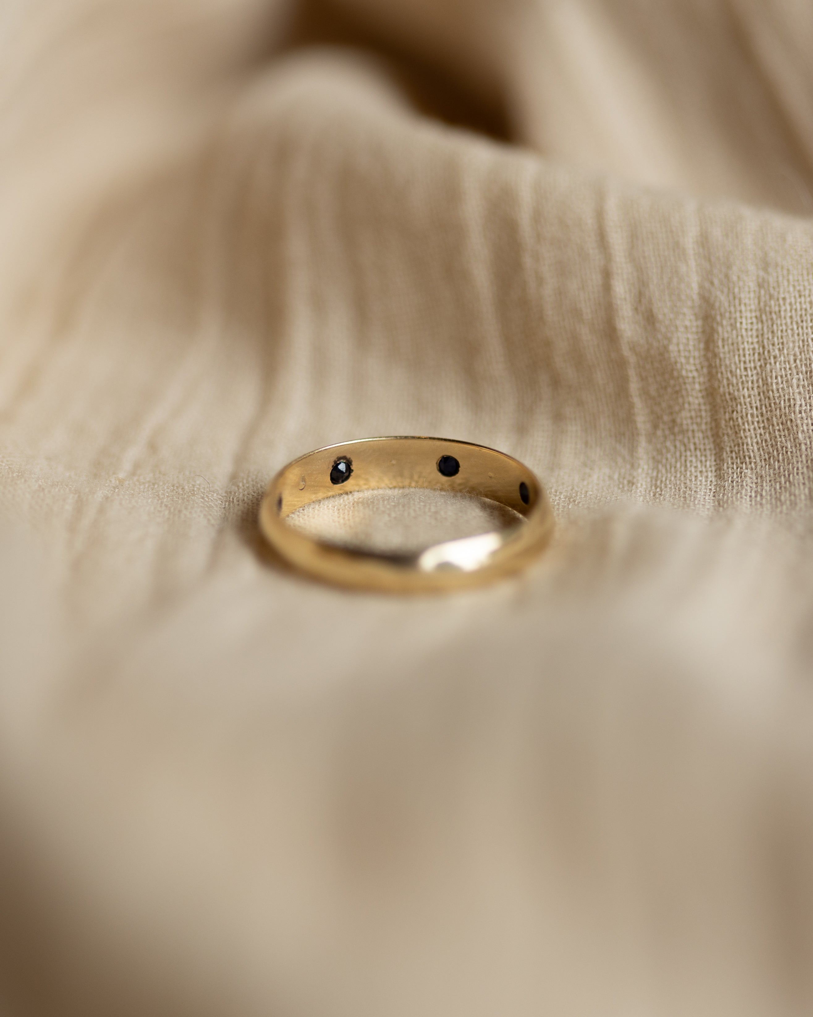Lily 1980 Vintage 9ct Gold Sapphire & Diamond Half Eternity Ring