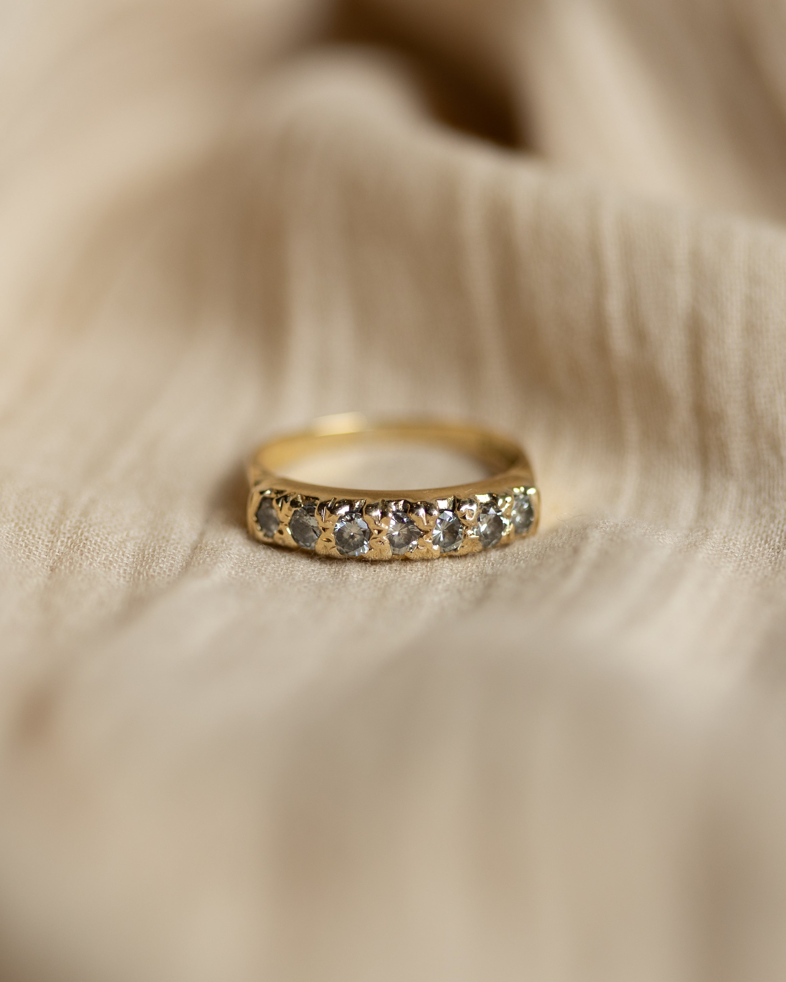 Laurel 1976 Vintage 18ct Gold Diamond Half Eternity Ring