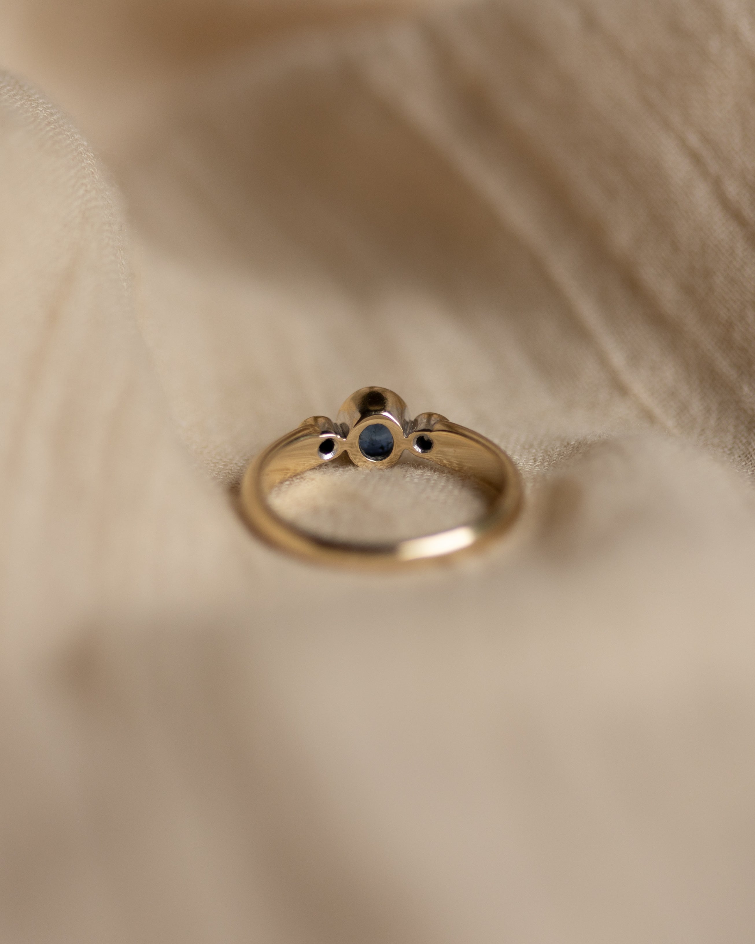 Julianna Vintage 9ct Gold Sapphire & Diamond Trilogy Ring