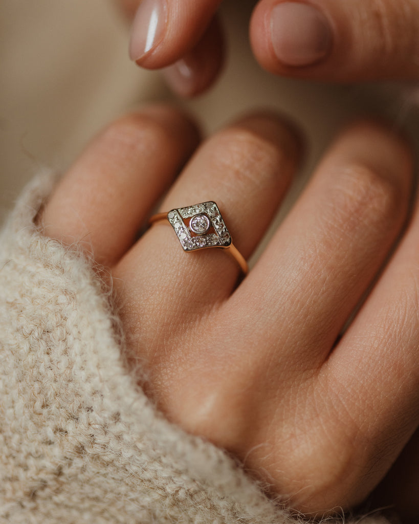 Margot Antique Art Deco 18ct Gold Diamond Kite Ring