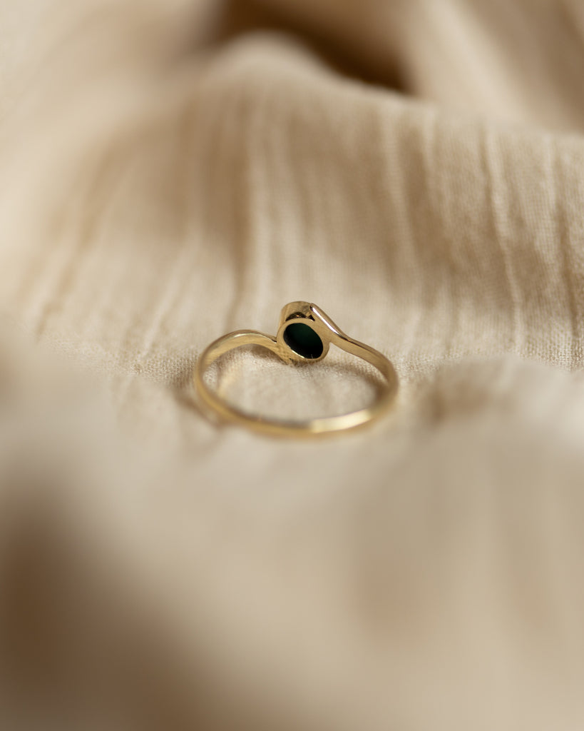 Eva 1985 Vintage 9ct Gold Turquoise Single Stone Ring