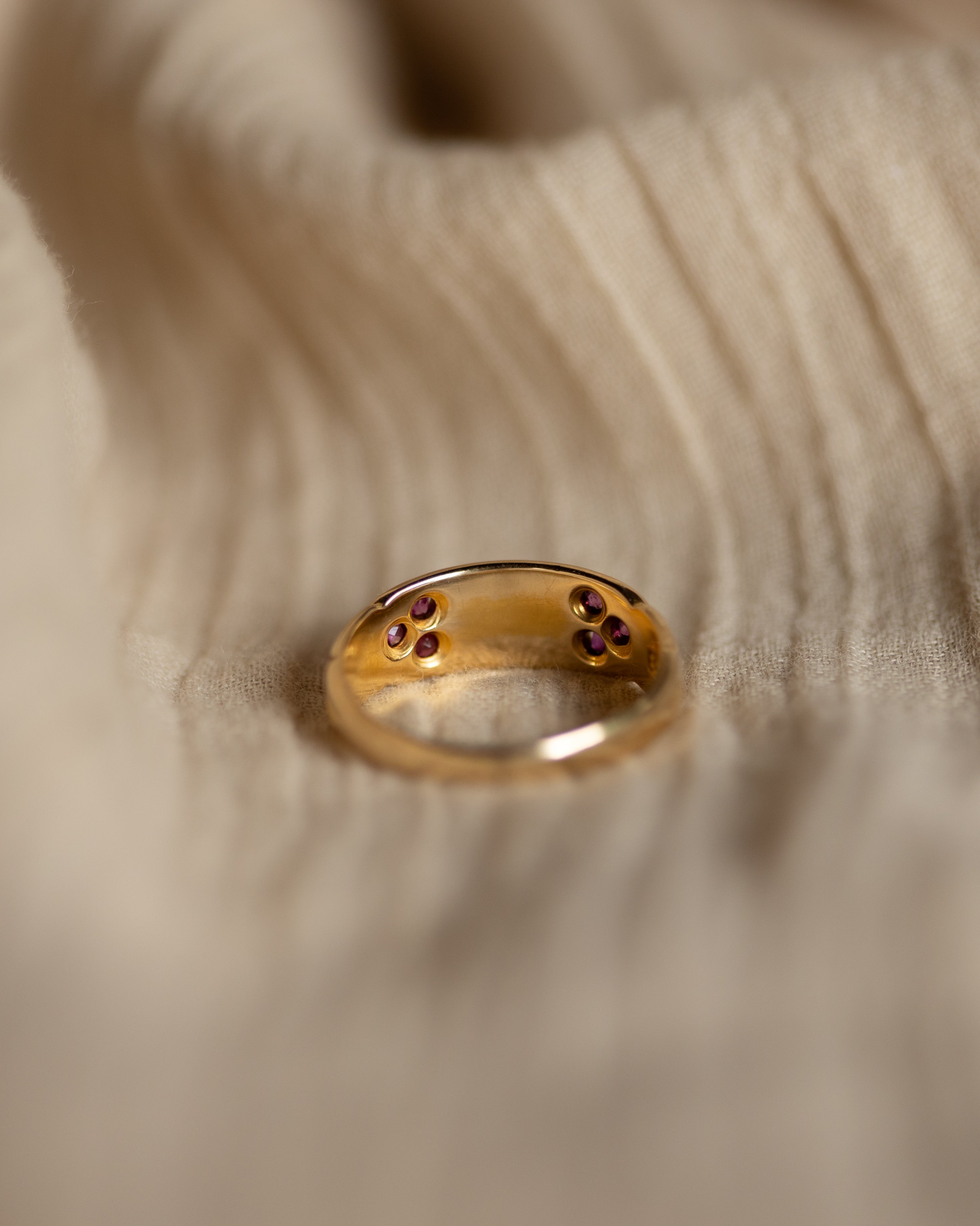 Lavinia 1880 Antique 18ct Gold Diamond, Pearl & Ruby Ring