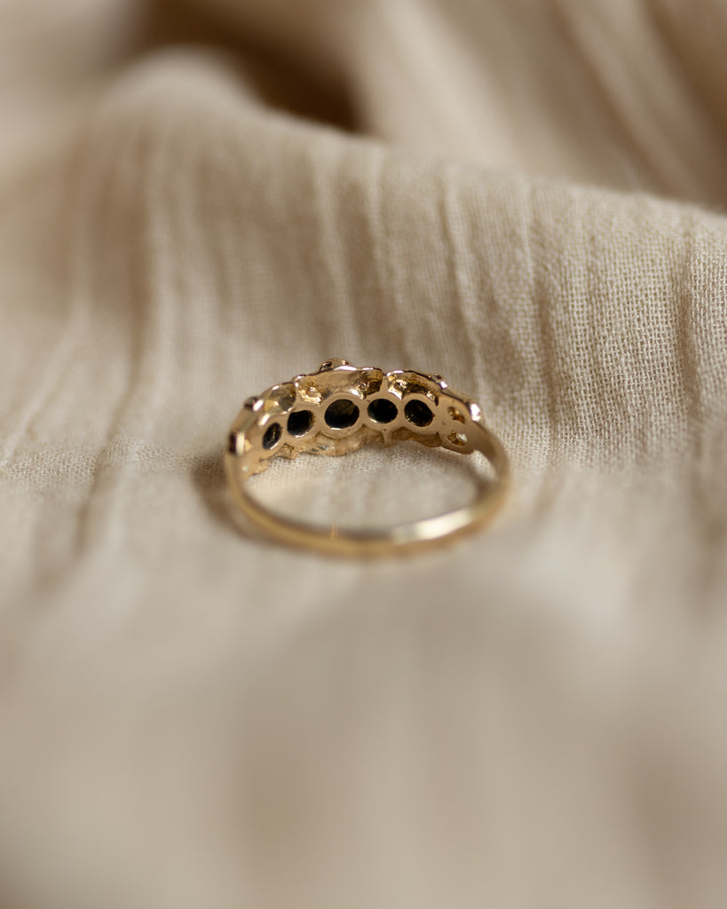 Annabelle 1968 Vintage 9ct Gold Five Stone Pearl Ring