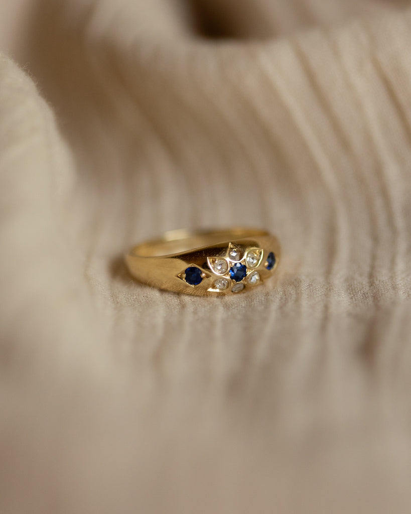 Floriane 1994 Vintage 18ct Gold Sapphire & Diamond Ring