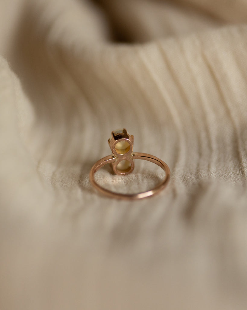 Violetta Vintage 9ct Gold Pearl Toi Et Moi Ring