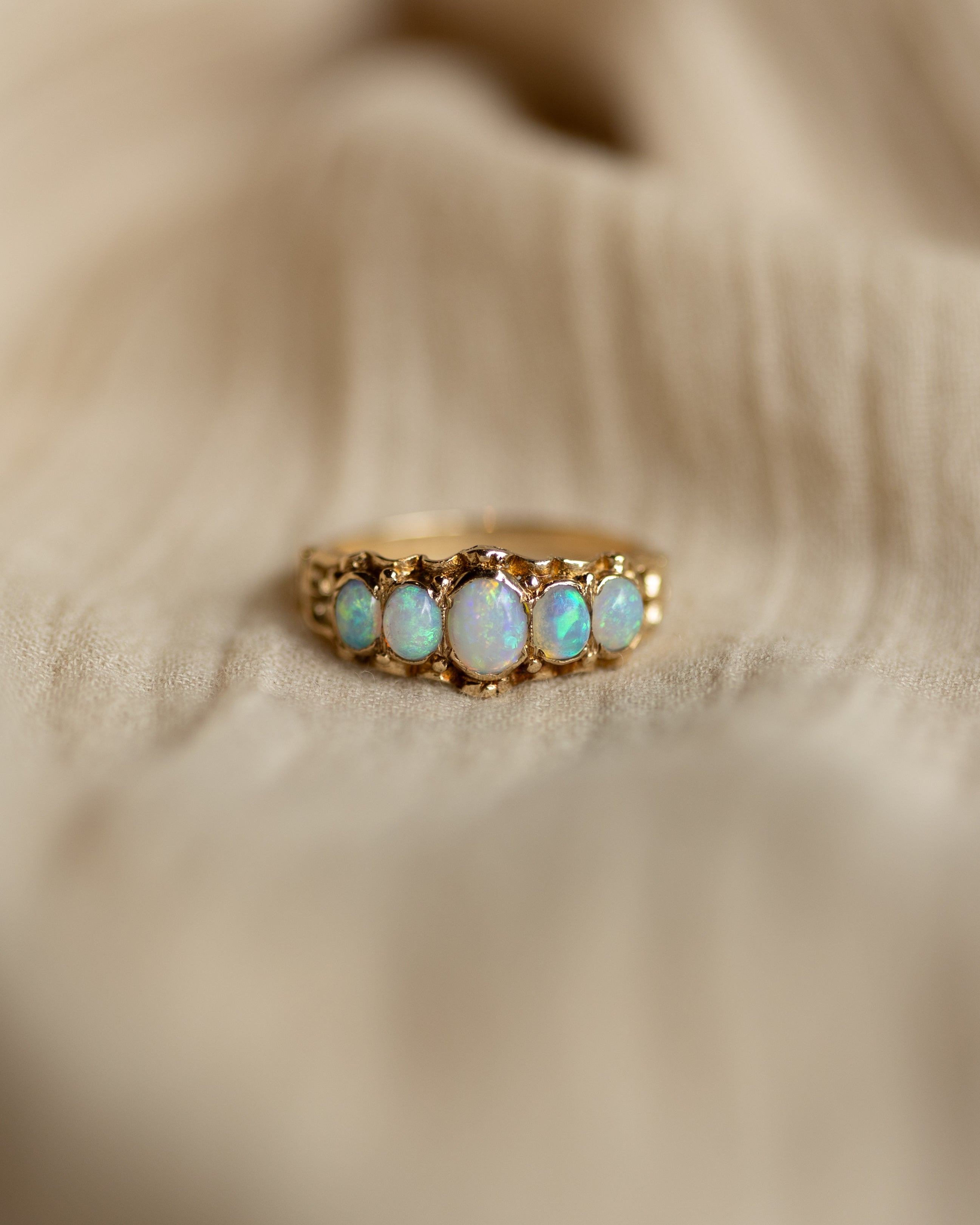 Daisy Vintage 9ct Gold Opal Five Stone Ring