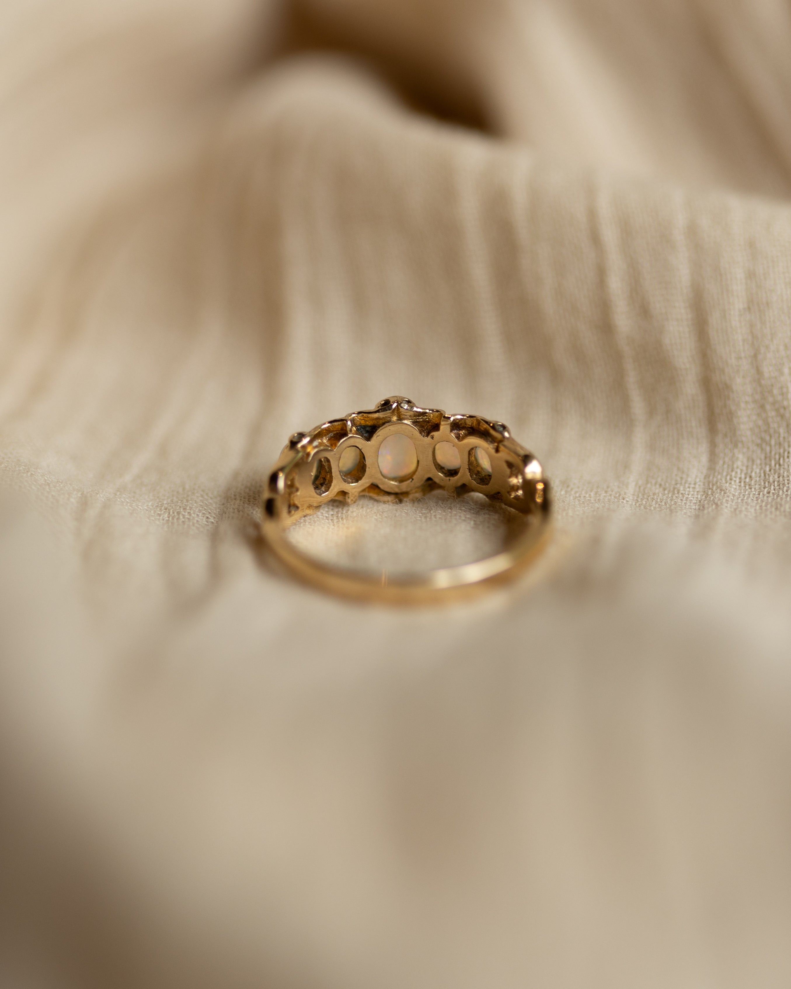 Daisy Vintage 9ct Gold Opal Five Stone Ring