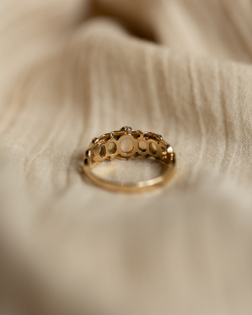 Daisy Vintage 9ct Gold Opal Five Stone Ring