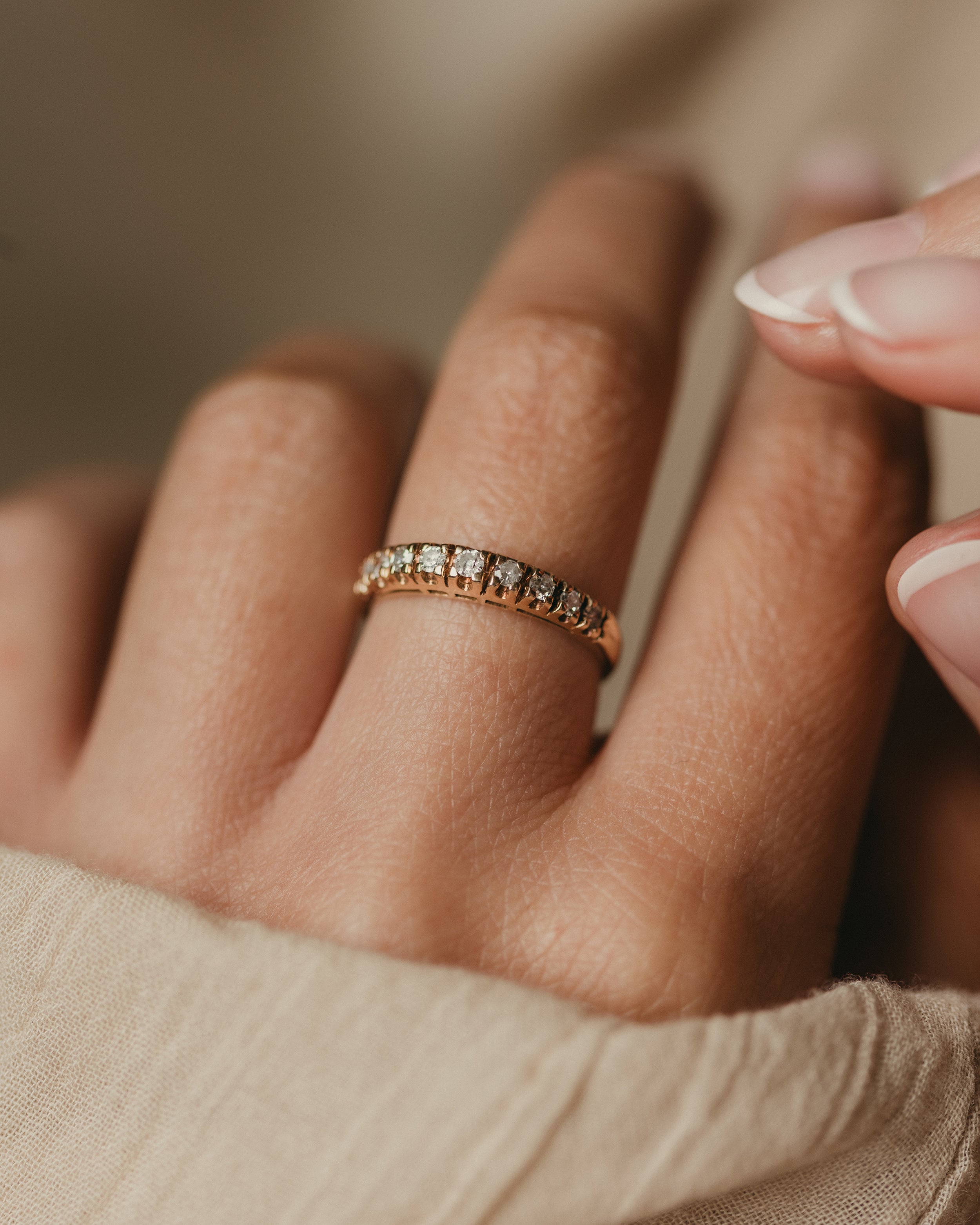 Ramona 1978 Vintage 9ct Gold Diamond Half Eternity Ring