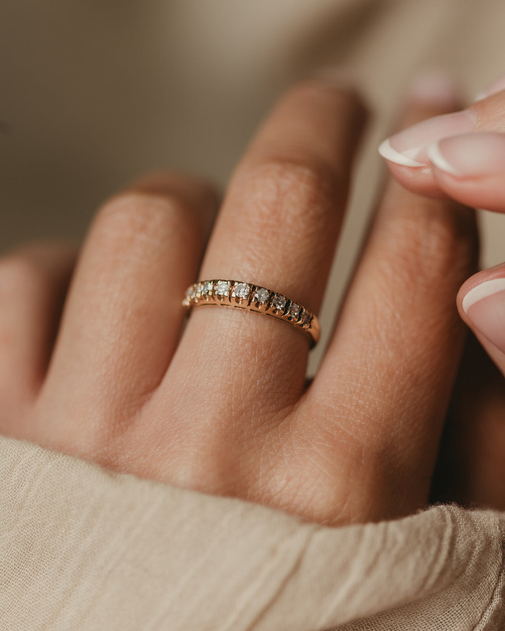 Ramona 1978 Vintage 9ct Gold Diamond Half Eternity Ring