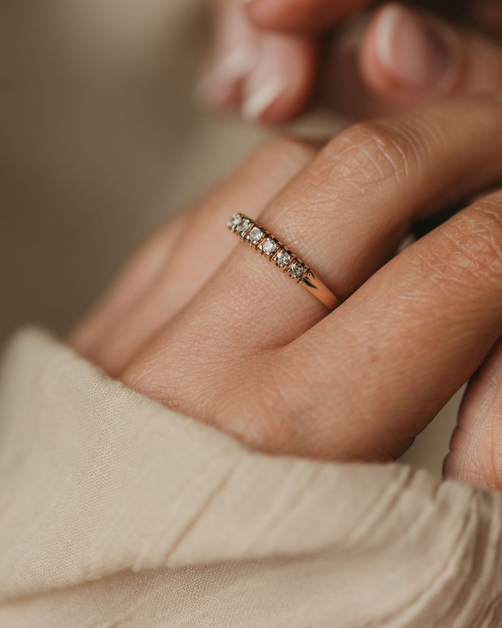 Ramona 1978 Vintage 9ct Gold Diamond Half Eternity Ring