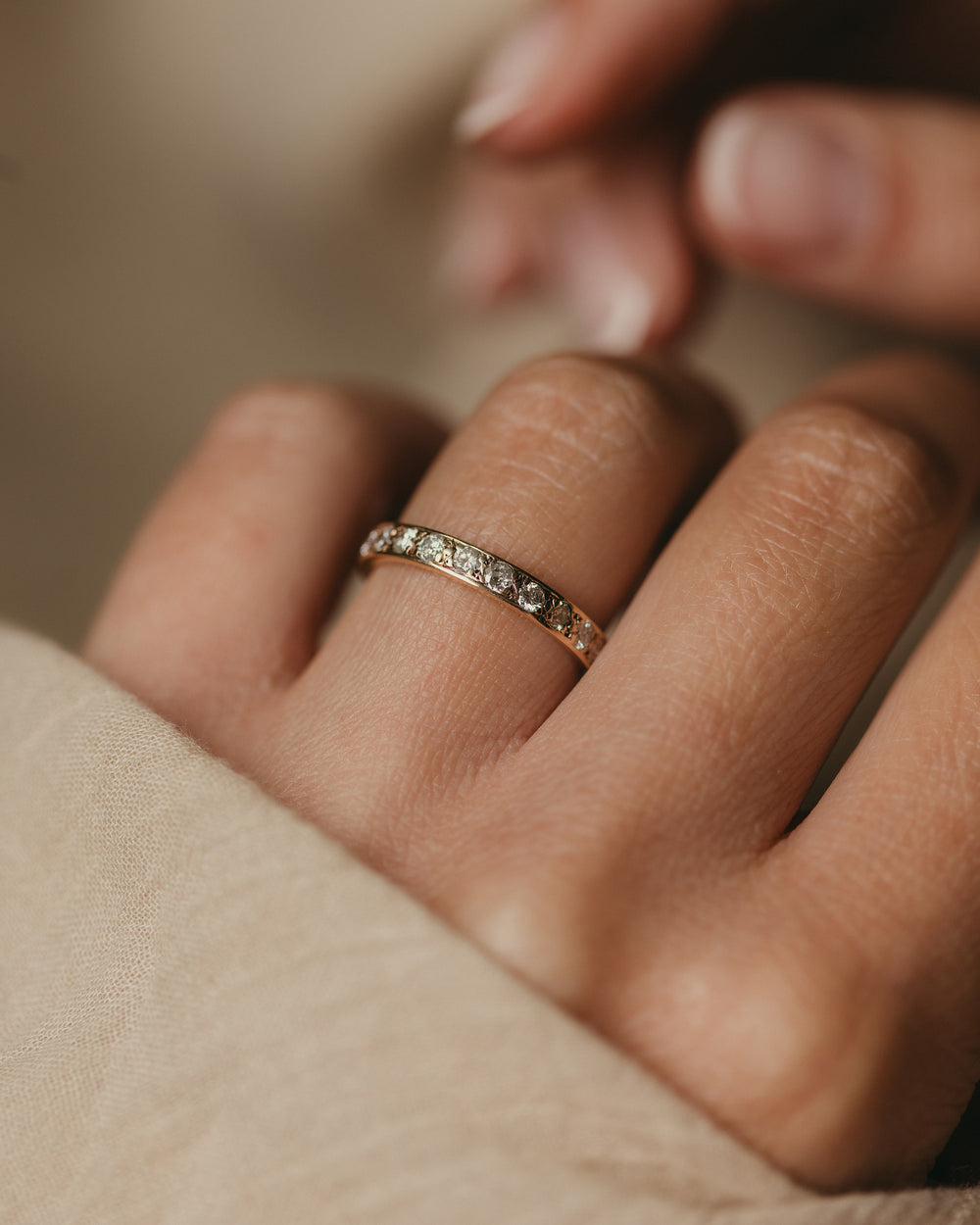 Gisele 1977 Vintage 9ct Gold Diamond Half Eternity Ring