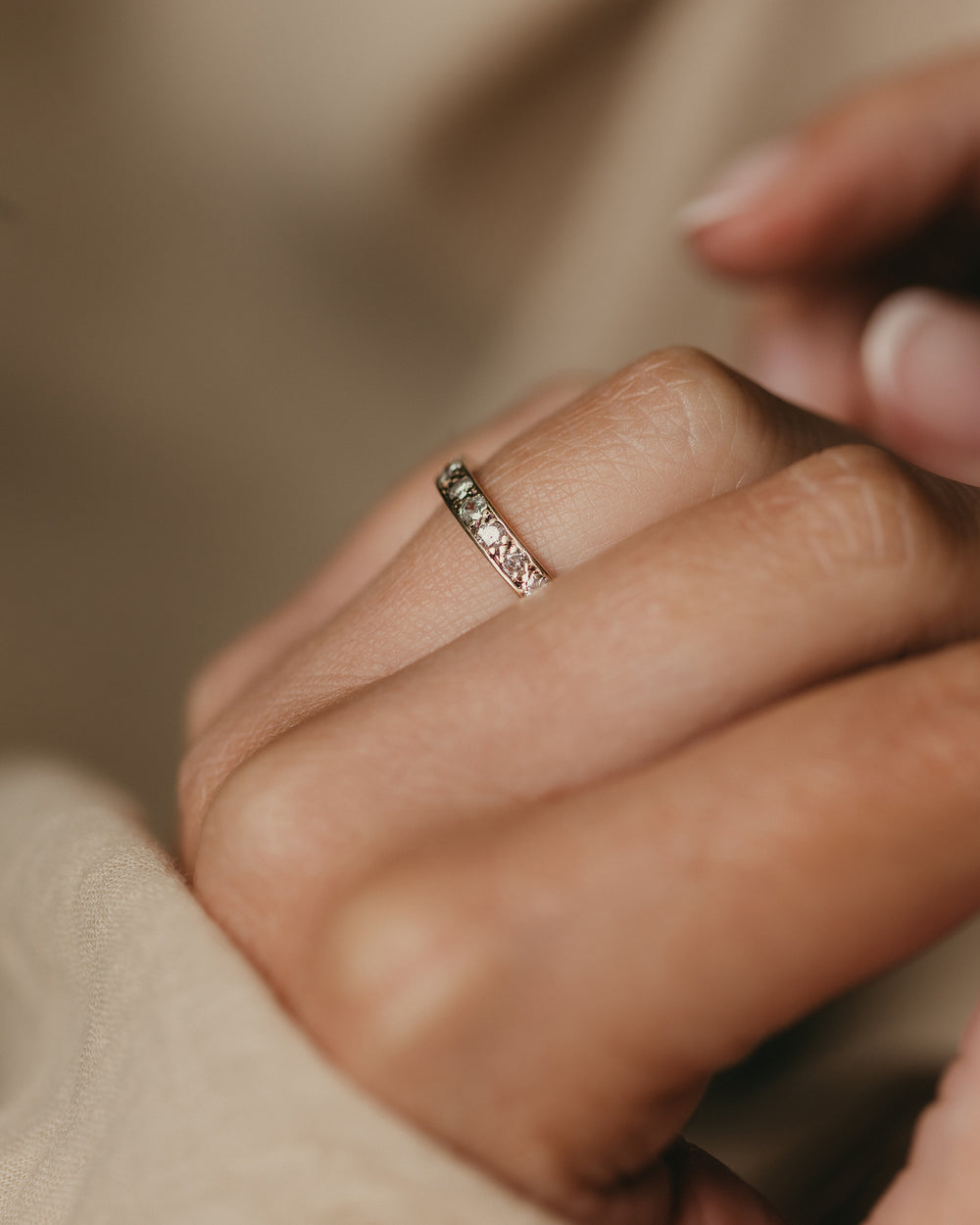 Gisele 1977 Vintage 9ct Gold Diamond Half Eternity Ring