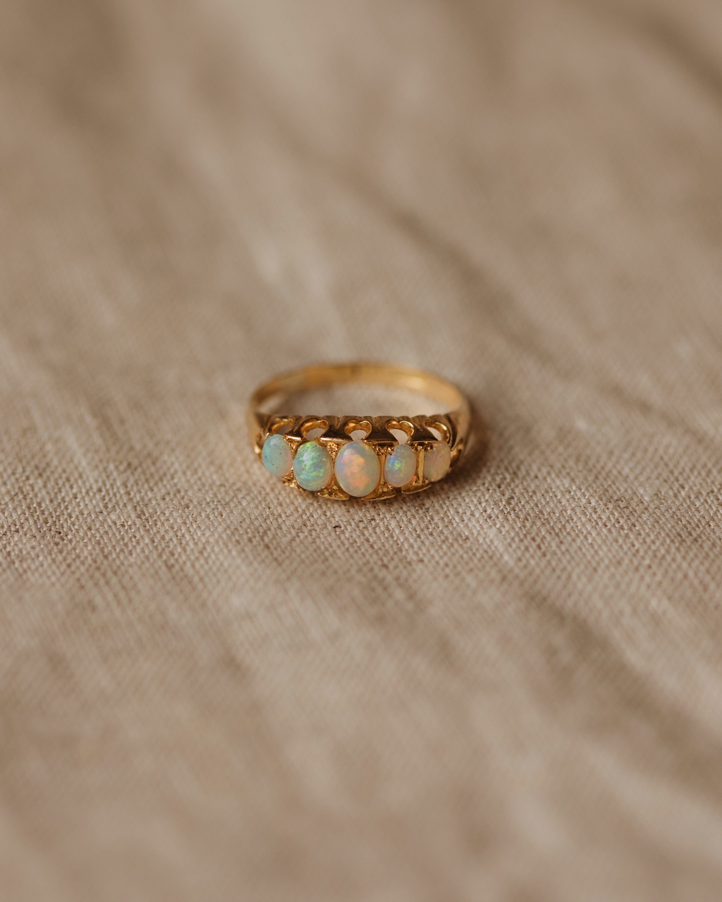 Alexandra Antique 18ct Gold Five Stone Opal Ring