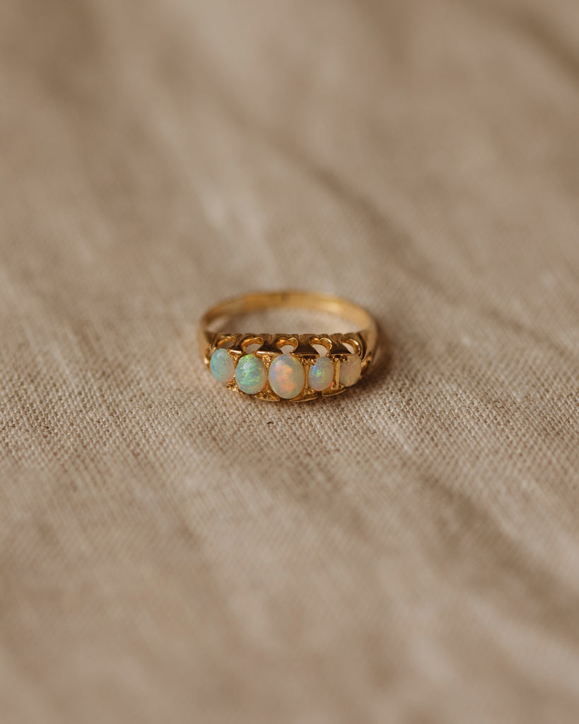 Alexandra Antique 18ct Gold Five Stone Opal Ring