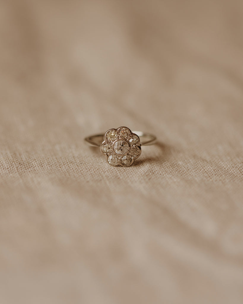 Rosanna Antique 18ct White Gold Diamond Cluster Ring