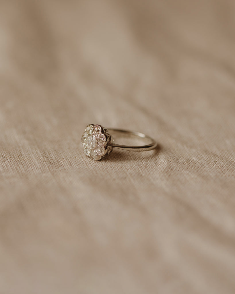 Rosanna Antique 18ct White Gold Diamond Cluster Ring