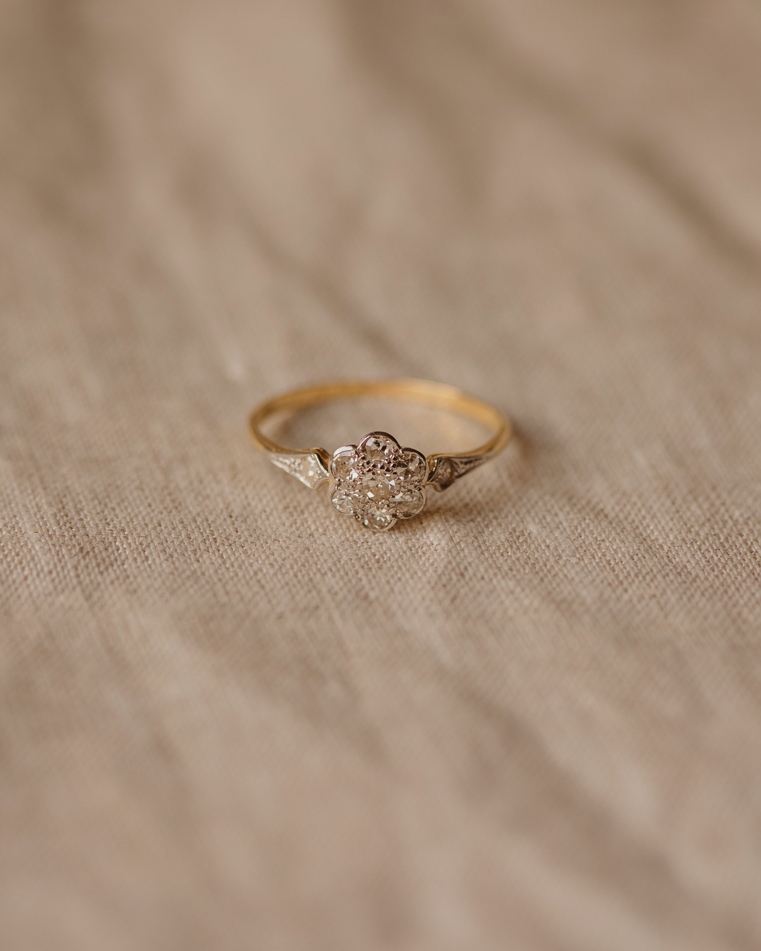 Bridget Antique 18ct Gold Diamond Cluster Ring