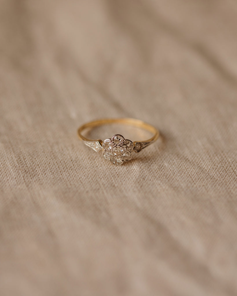 Bridget Antique 18ct Gold Diamond Cluster Ring