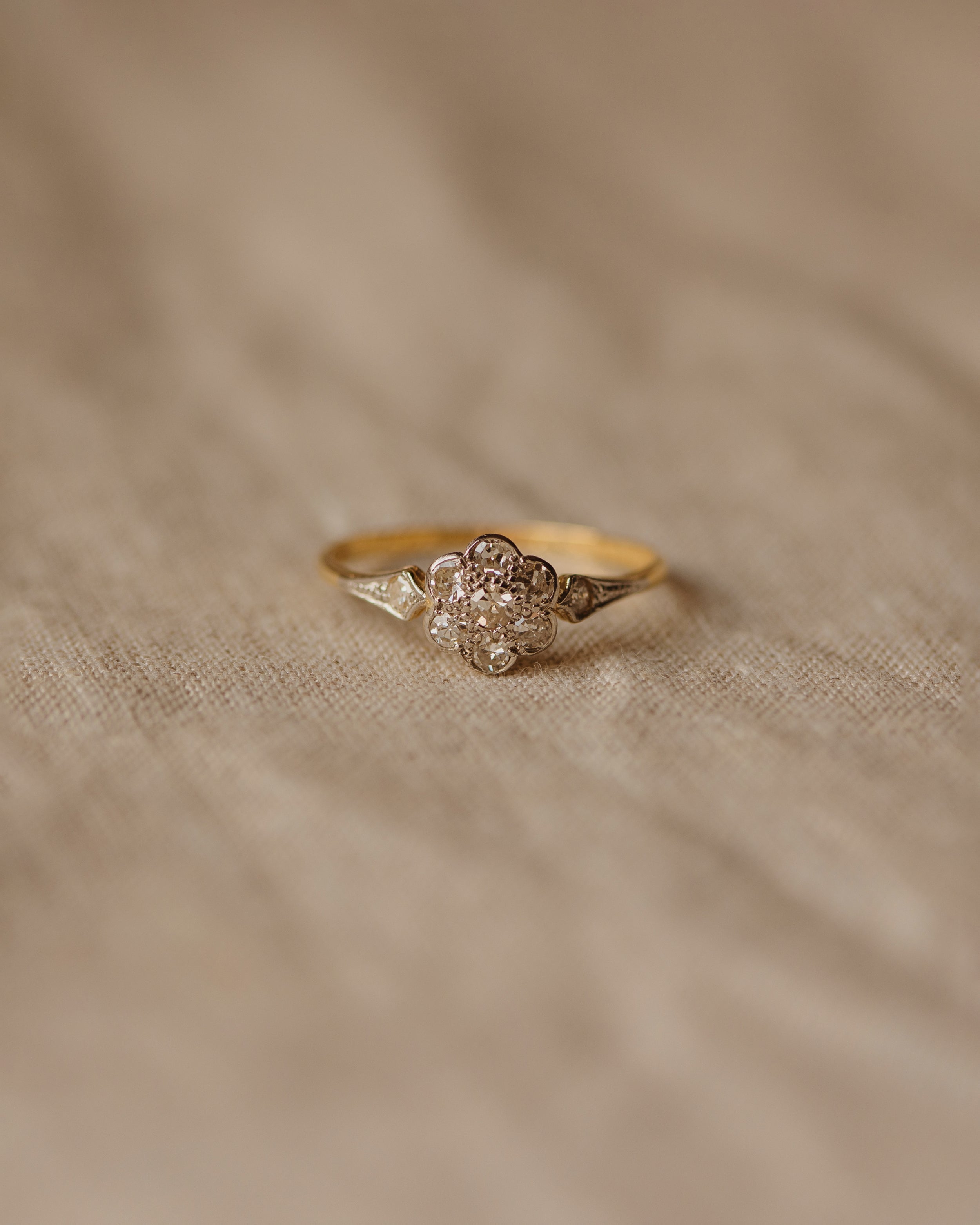 Image of Bridget Antique 18ct Gold Diamond Cluster Ring