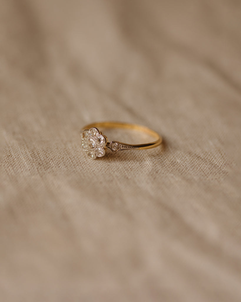Bridget Antique 18ct Gold Diamond Cluster Ring