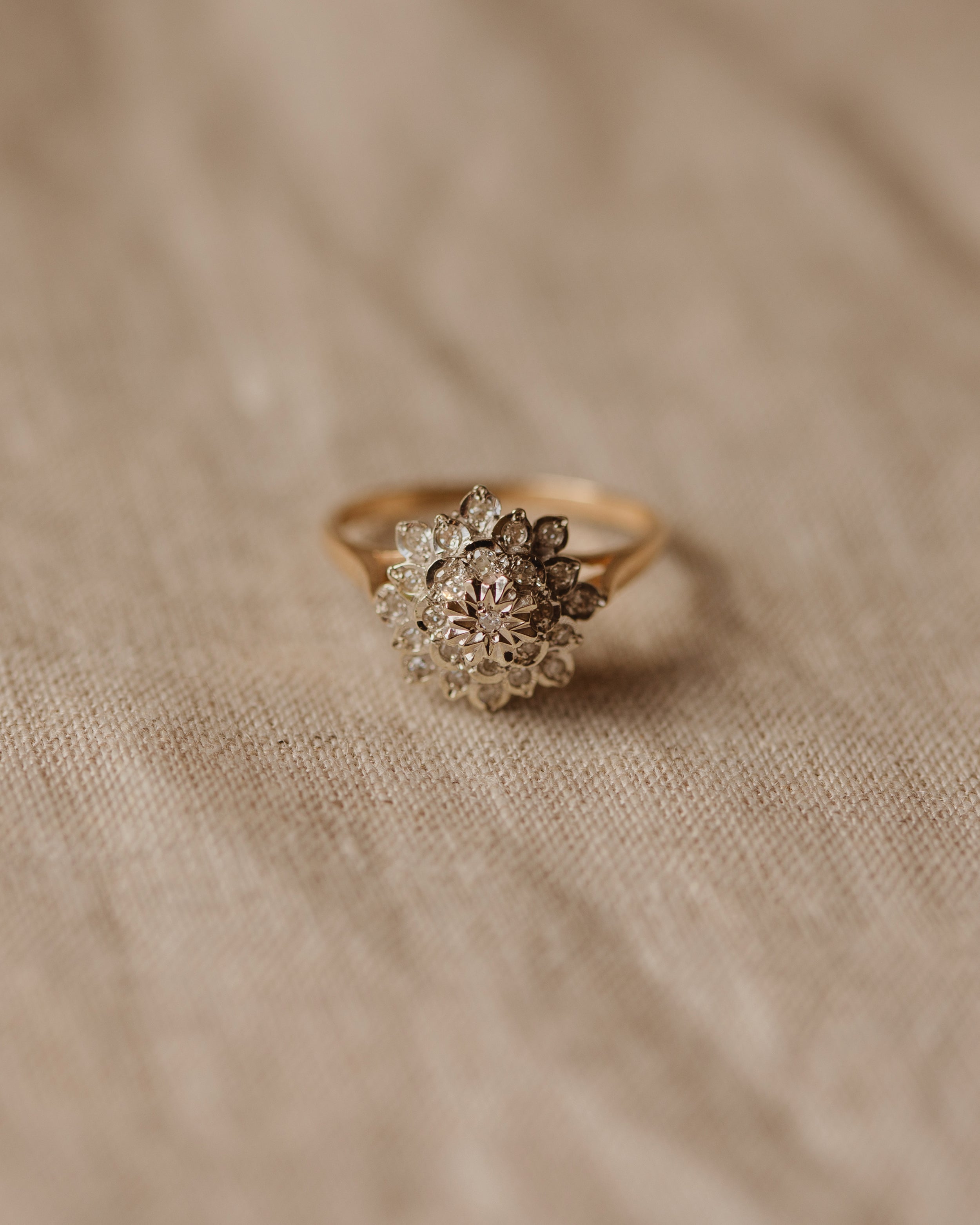 Georgiana 1983 9ct Gold Diamond Cluster Ring