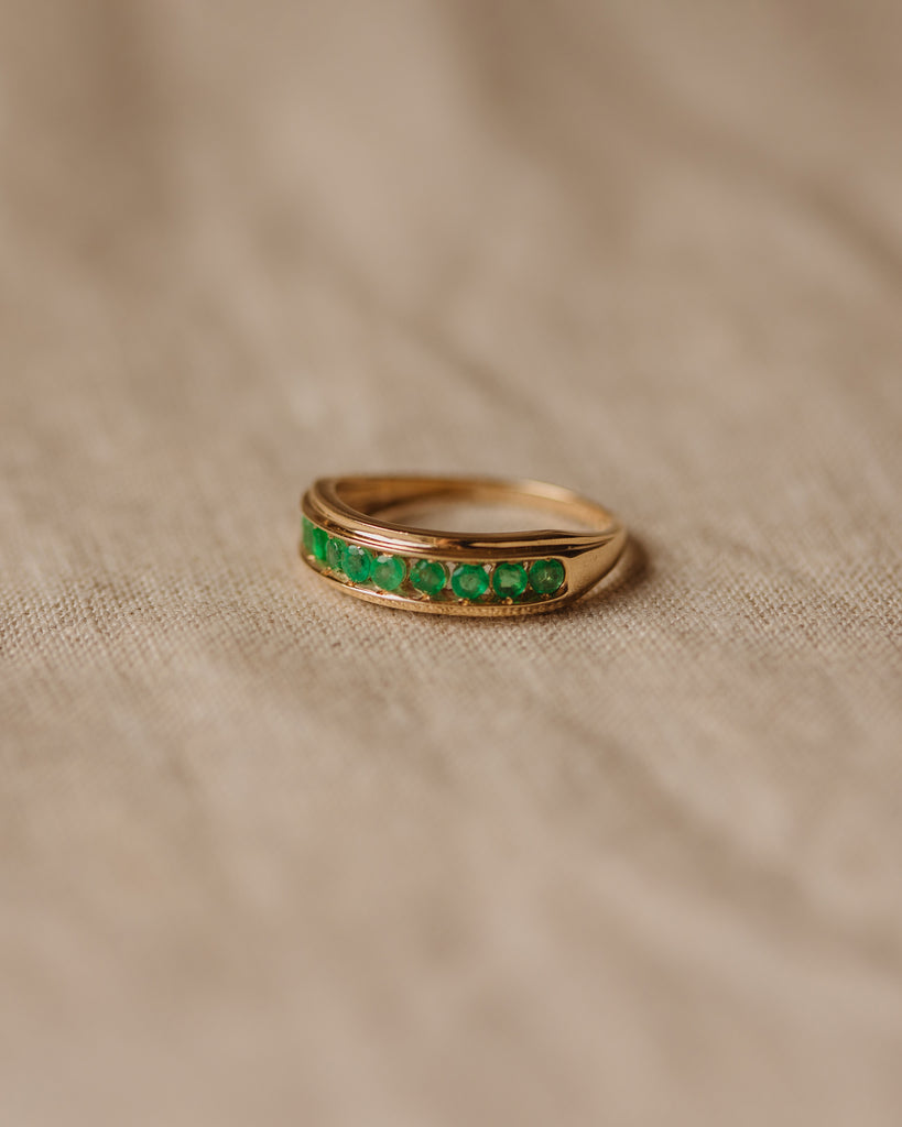 Lavinia Vintage 9ct Gold Emerald Half Eternity Ring