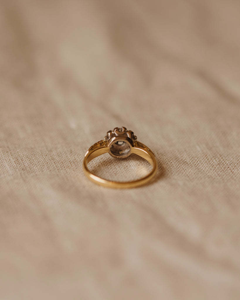 Lydia Vintage 18ct Gold Sapphire & Diamond Cluster Ring