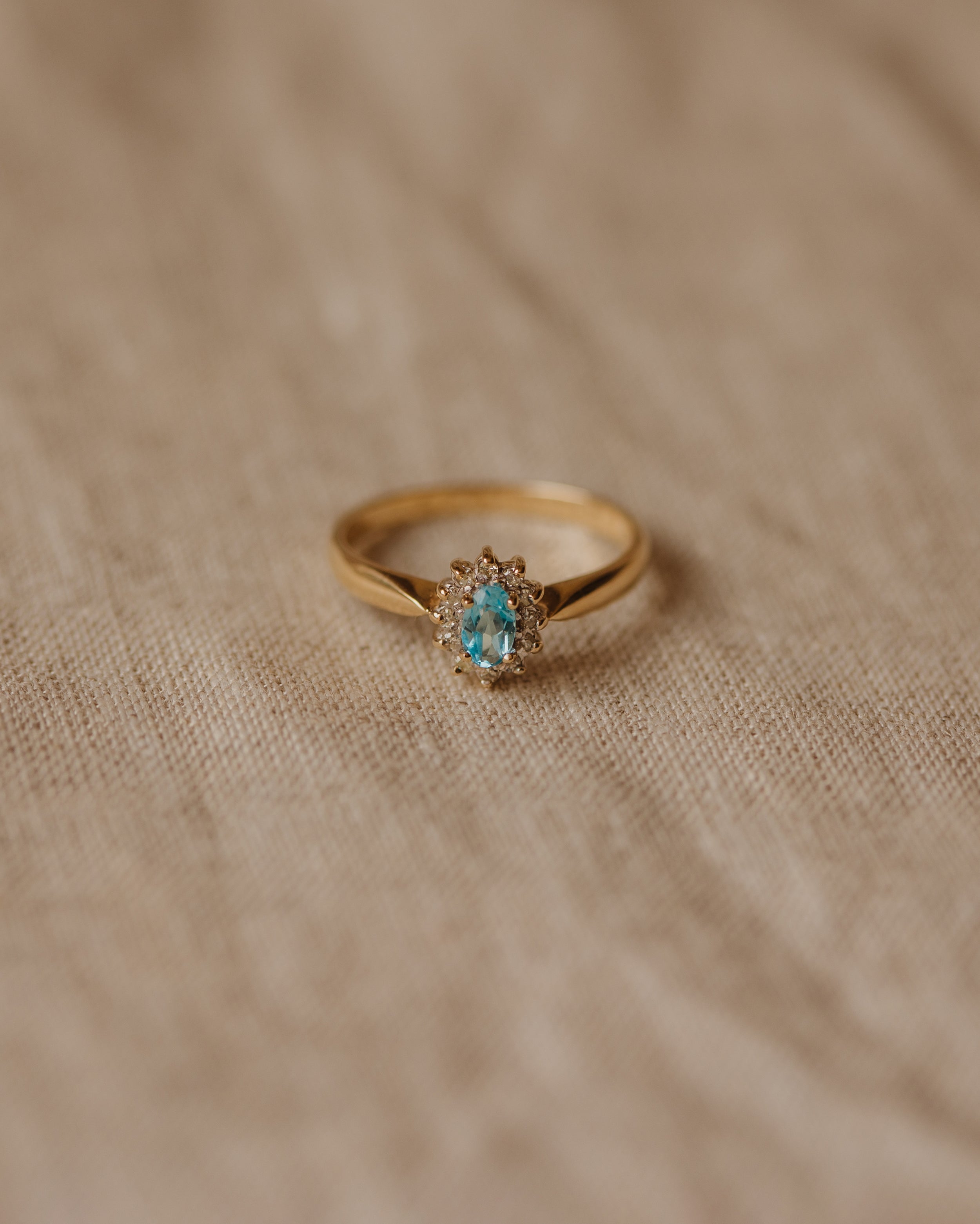 Frances Vintage 9ct Gold Aquamarine & Diamond Ring