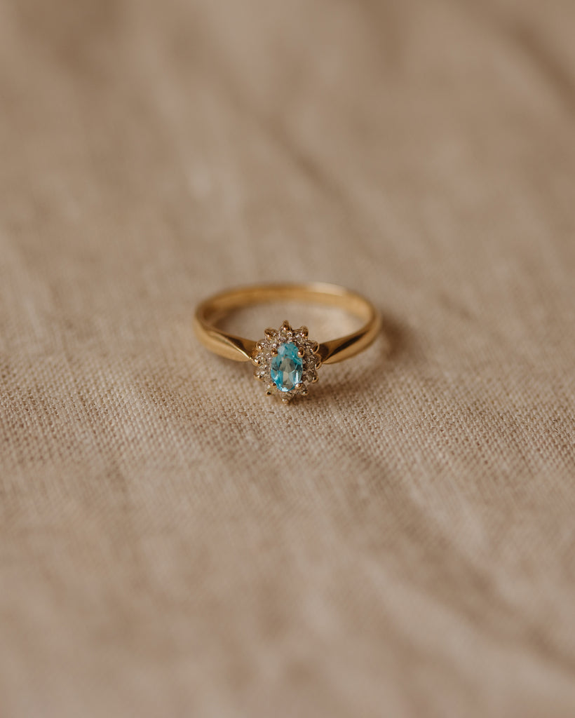 Frances Vintage 9ct Gold Aquamarine & Diamond Ring