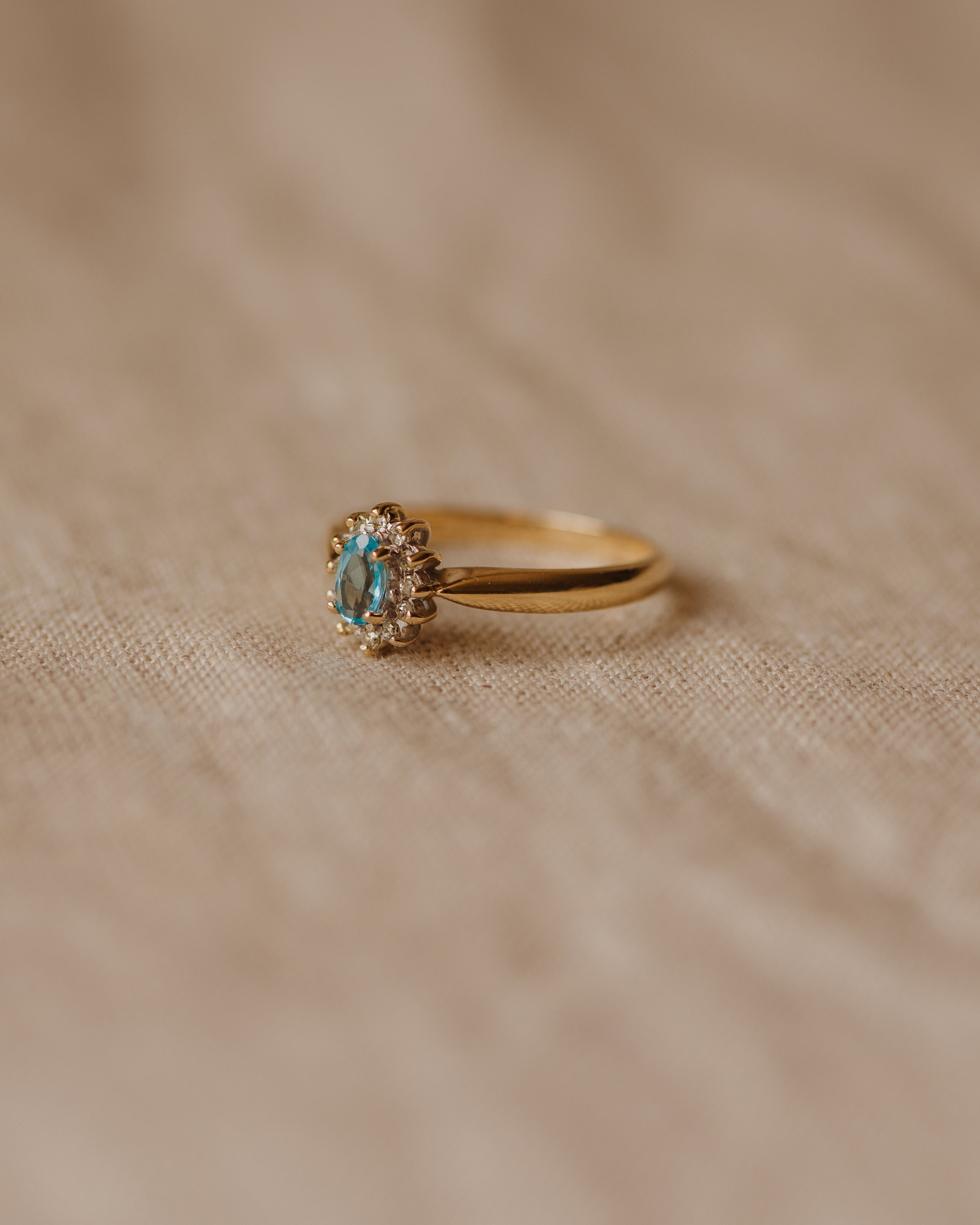 Frances Vintage 9ct Gold Aquamarine & Diamond Ring