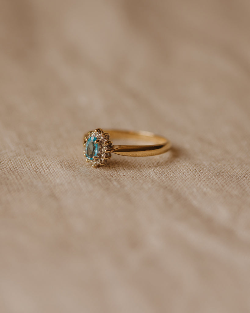 Frances Vintage 9ct Gold Aquamarine & Diamond Ring