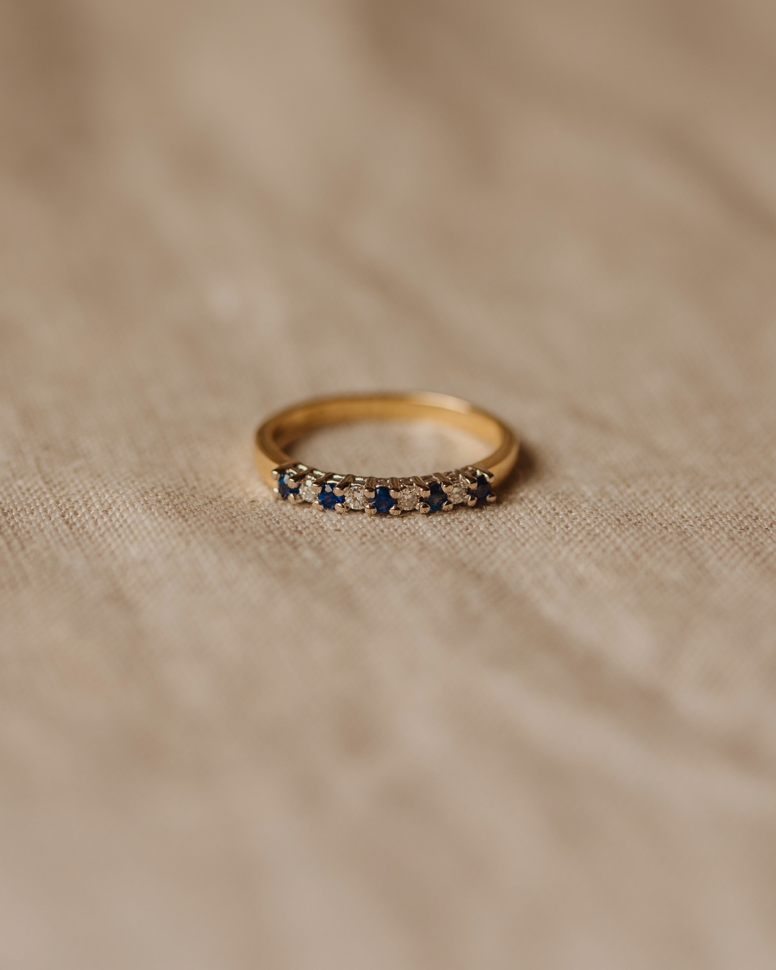 Jessie 18ct Gold Sapphire & Diamond Half Eternity Ring