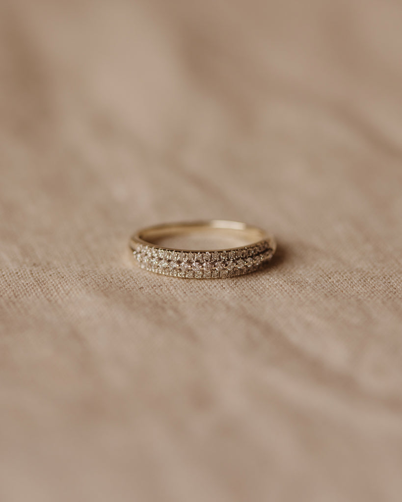Clara Vintage 9ct White Gold Diamond Band Ring