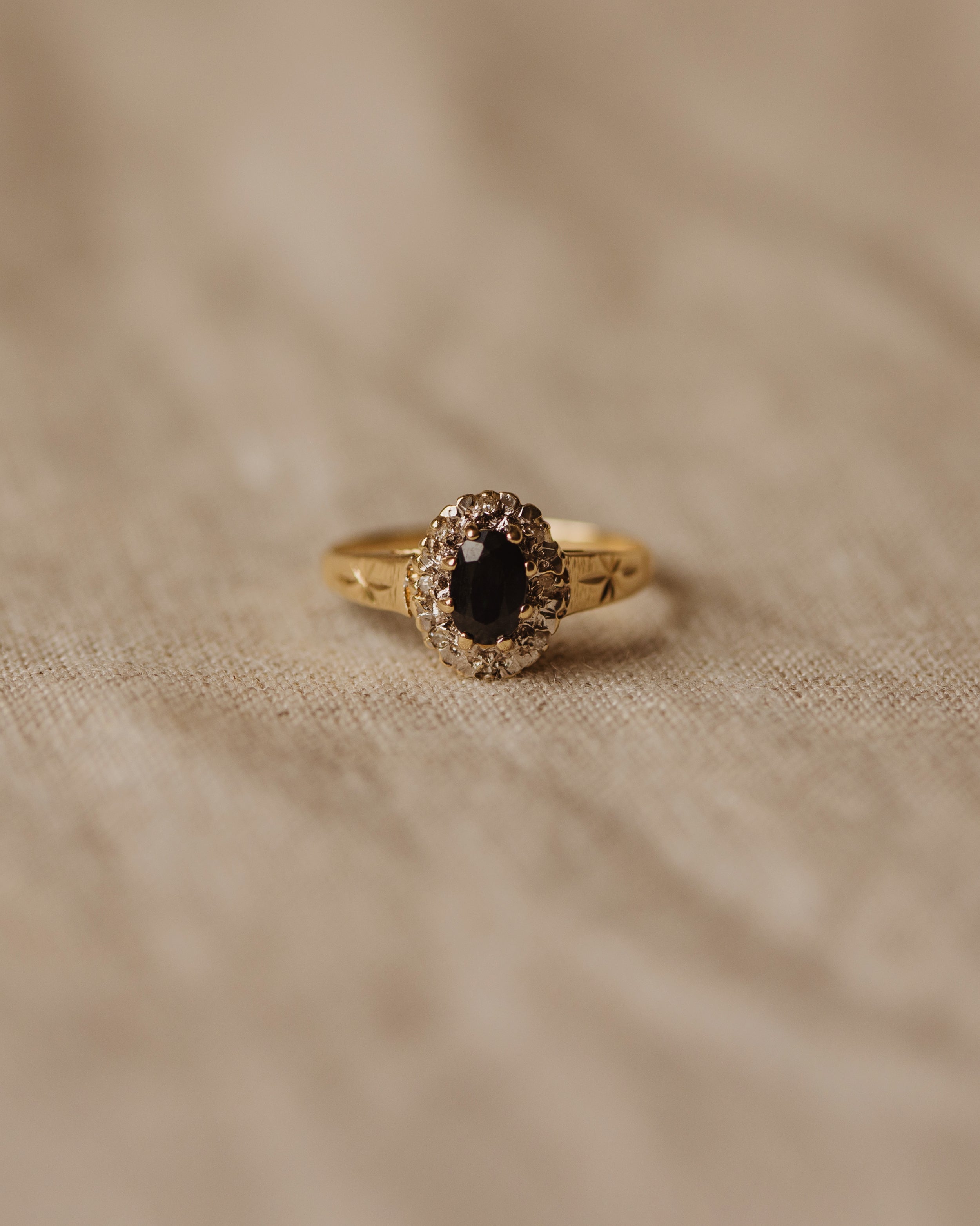 Nina 1989 9ct Gold Sapphire & Diamond Cluster Ring