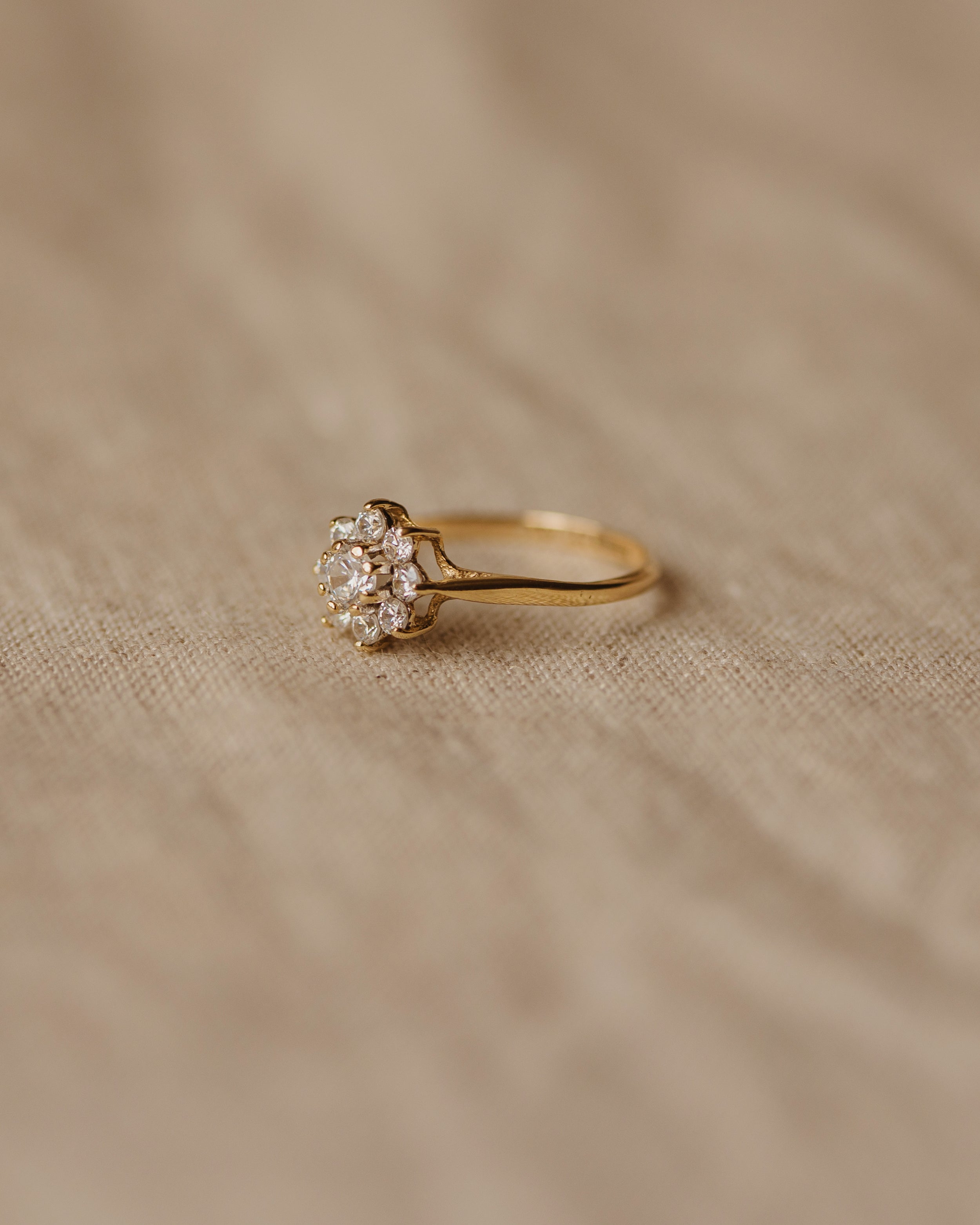 Chrissie 1983 9ct Gold CZ Cluster Ring