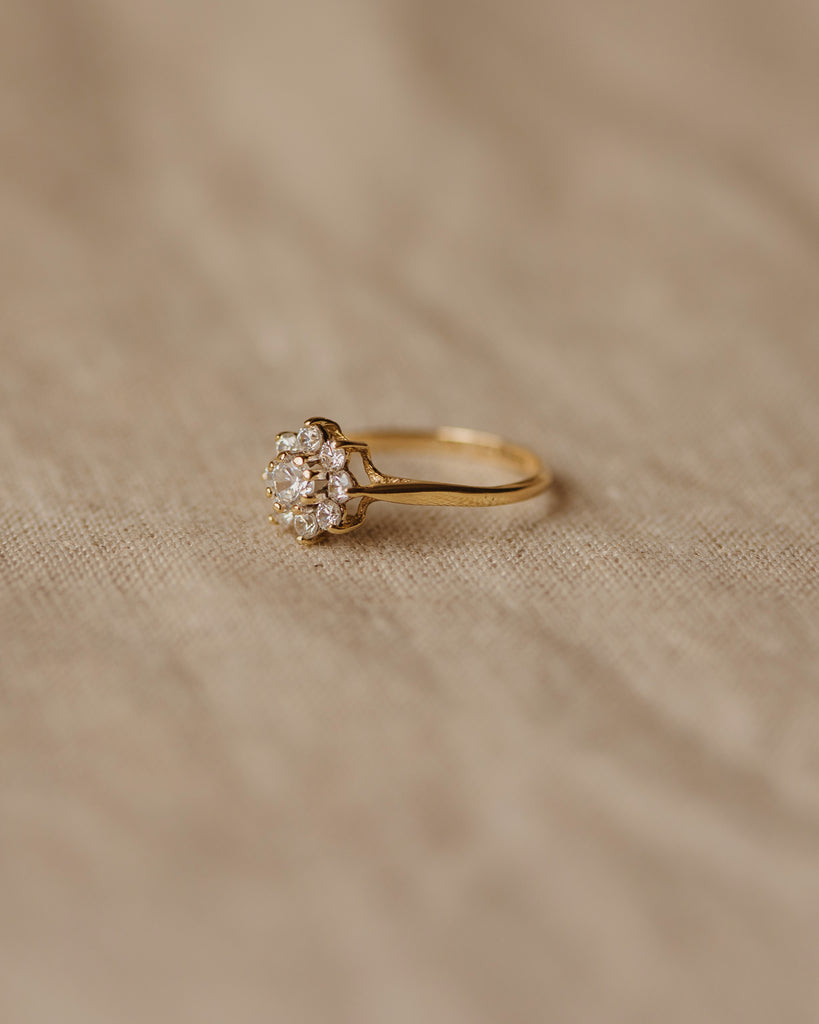 Chrissie 1983 9ct Gold CZ Cluster Ring